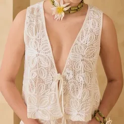 Blusa tejida con lazo