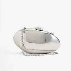 Bolsa clutch plateada Lefties