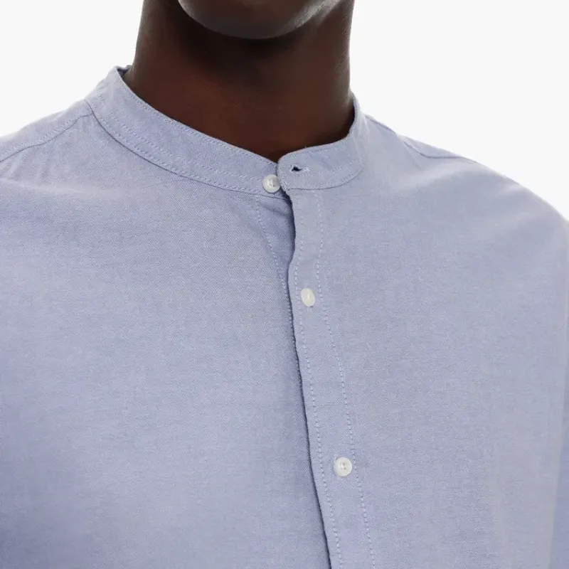 Camisa azul cuello chino 