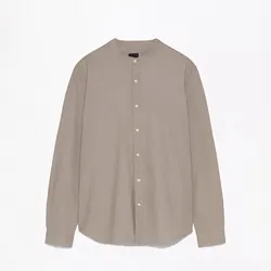 Camisa gris cuello chino 