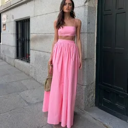 Conjunto rosa top + saya