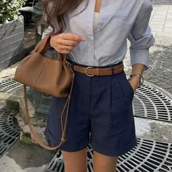 Shorts azul marino + cinto