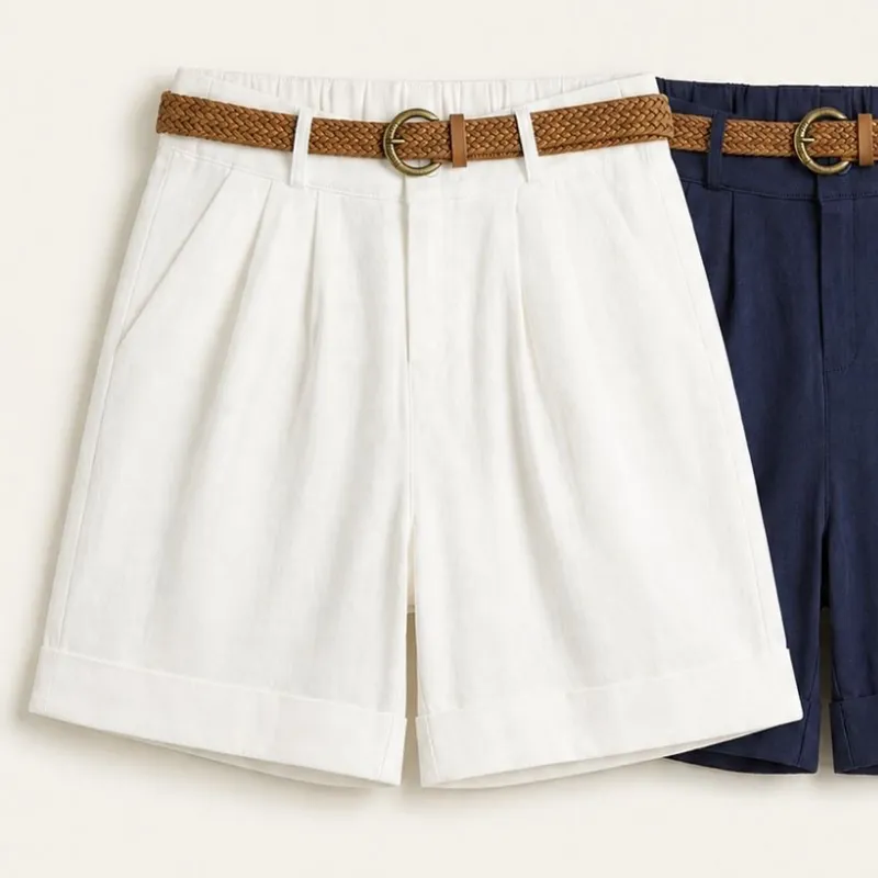 Shorts blanco + cinto