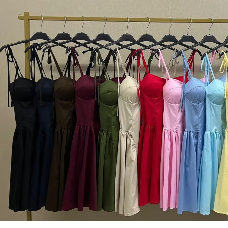Vestido lazos en hombros