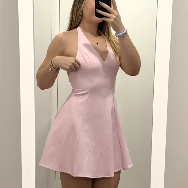 Vestido mini halter Zara