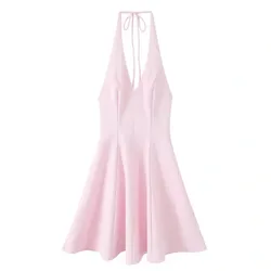 Vestido mini halter Zara