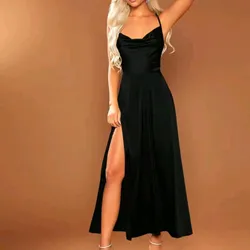 Vestido negro satinado