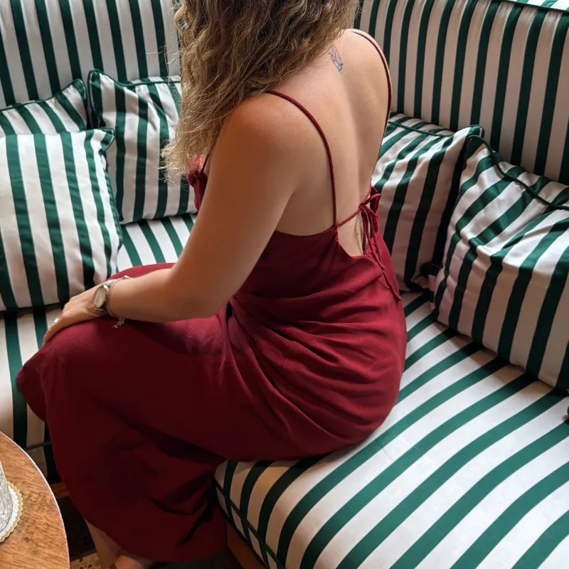 Vestido Ramie Strappy Zara