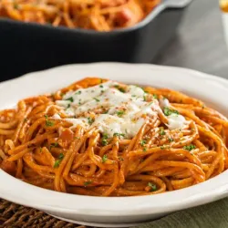 Spaguetti jamón y queso
