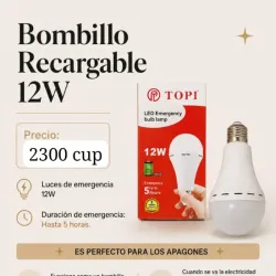 ‼️Bombillo recargable 12 w