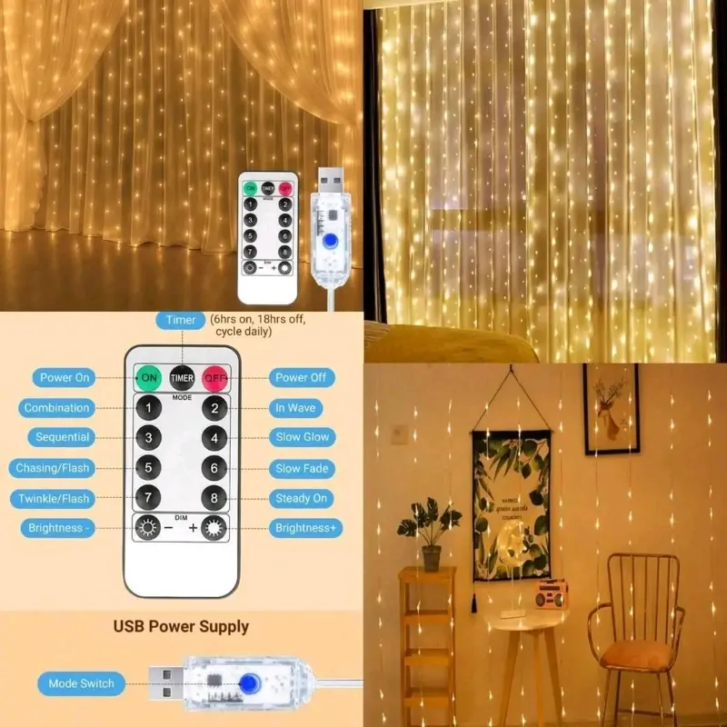 Cortina de luces 3 x 3 metros