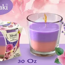 Vela aromática de rosa lavanda y durazno 