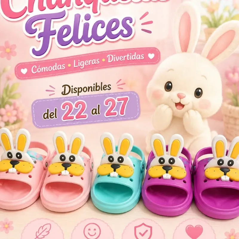 🐰 Chancletas de conejito para niñas.