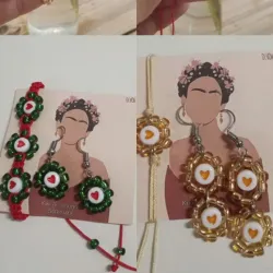 Conjunto de aretes y pulsera Frida 