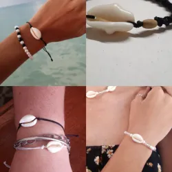 Pulseras de caracolas sencilla