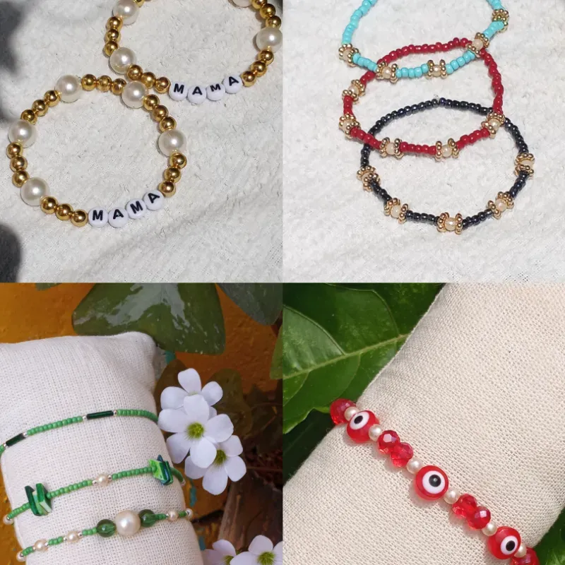 Pulseras de cuentas y perlas