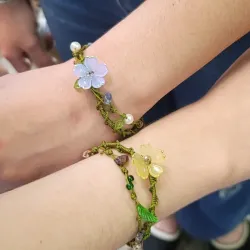 Pulseras jardín macramé