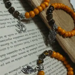 Pulseras ojo de tigre y madera