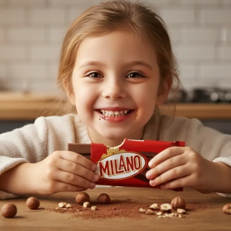 Barra Milano de Chocolate con leche relleno de crema blanca