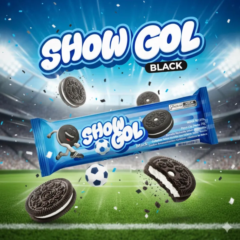 Galletas Show Gol Black relleno sabor vainilla