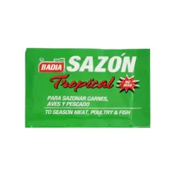 Sazón Tropical para sazonar carnes, aves y pescado. 