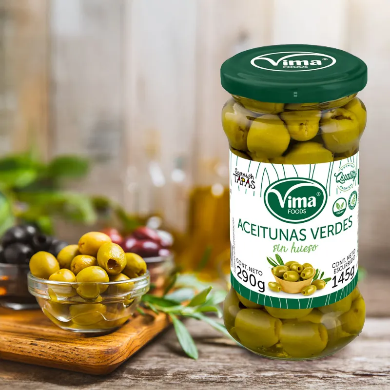 Aceitunas verdes sin hueso  