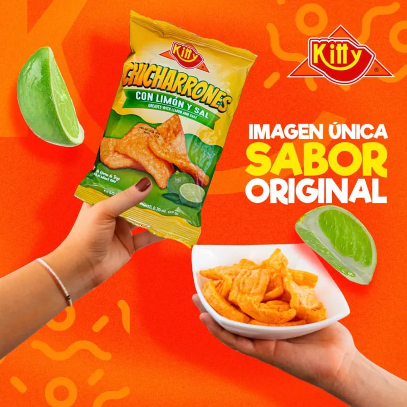 Chicharrones Kitty con limón y sal
