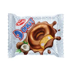 Donut Rozella sabor chocolate y relleno cremoso con toque de coco.