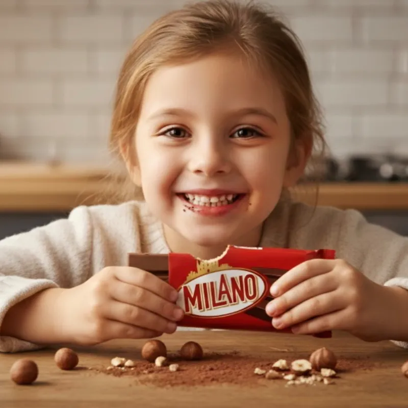 Barra Milano de Chocolate con leche relleno de crema blanca