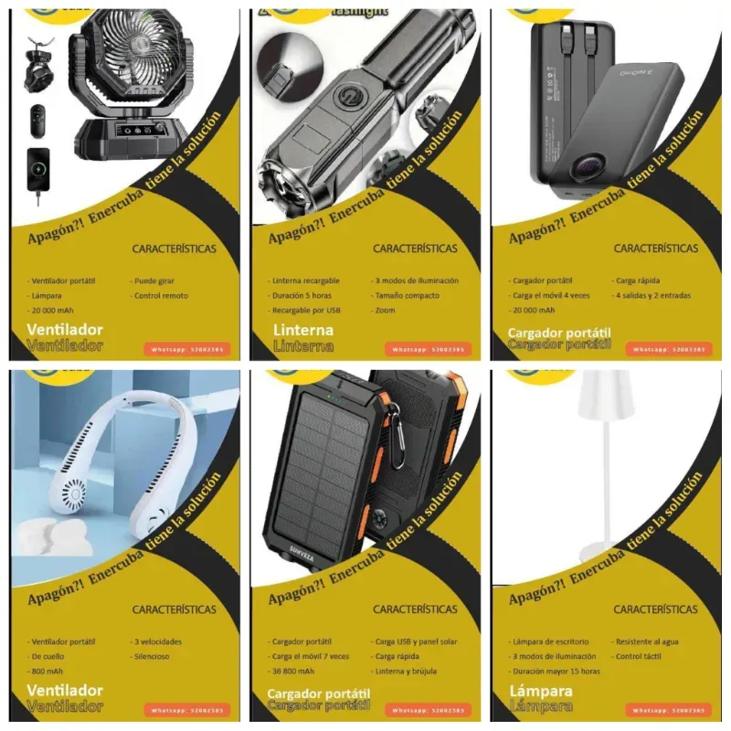 Cargadores, lámparas, linternas y bombillos recargables 