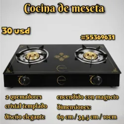 Cocina de meseta elegante con doble quemador — solo 30 USD (kinetica)