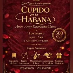Fiesta San Valentín en El Vedado: Jazz, Arte y Coctelería (500 CUP)