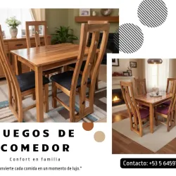 Juego de Comedor de Lujo - Algarrobo + Transporte Gratis en La Habana (kinetica)