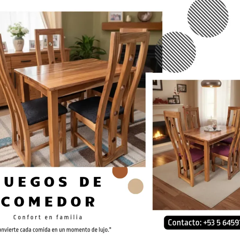 Juego de Comedor de Lujo - Algarrobo + Transporte Gratis en La Habana (kinetica)