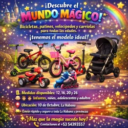 Mundo Mágico Carros, Bicicletas, patines, velocipedos y carriolas 