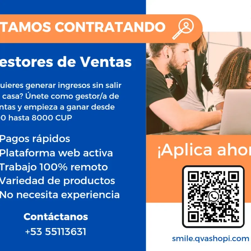 Buscamos gestores para ventas (Trabajo 100% desde casa) 