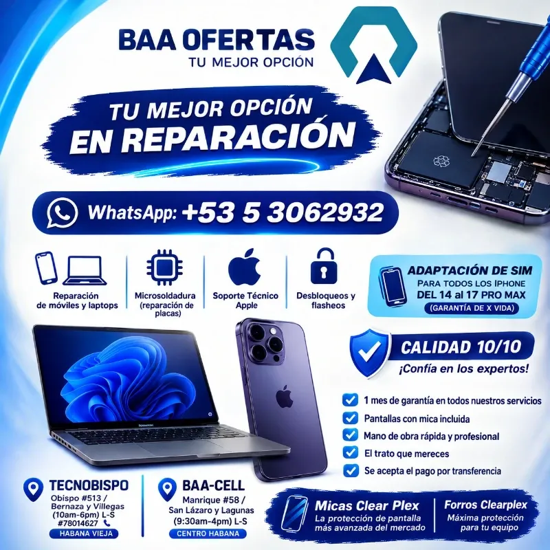 Taller de celulares y laptops - Reparación rápida, garantía segura (Kinetica)