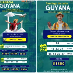🛑 VUELOS HABANA/SANTIAGO A GUYANA | ¡SIN VISA! MARZO-ABRIL-MAYO 🛑 (Kinetica)