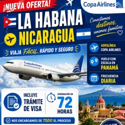 🛑 Visa aprobada en 72h + vuelo Habana – Nicaragua (Kinetica) (Kinetica)