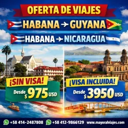 ✈️ Mayoral Viajes: Guyana desde $975 / Nicaragua con visa $3950 ✈️ (Kinetica)