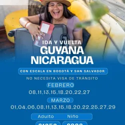 Vuelos de Temporada! Nicaragua y Guyana (Febrero/Marzo)