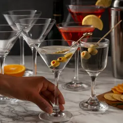 Juego de 6 copas de cristal para Martini