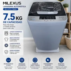 Lavadora automática Milexus 7.5 kg