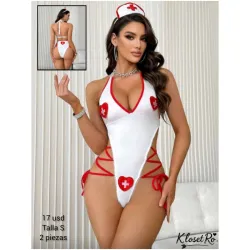 Body de lencería y diadema 