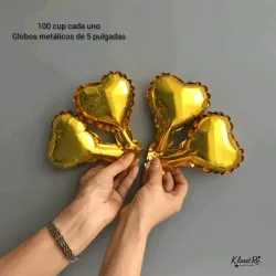 Globo metálico en forma de corazón 