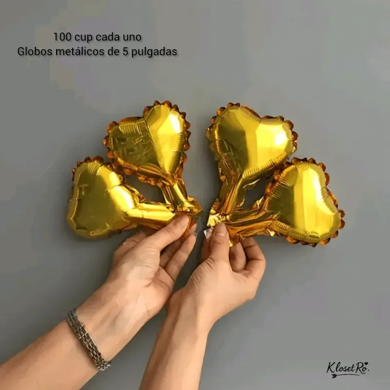 Globo metálico en forma de corazón 