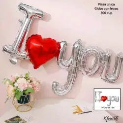 Globo metálico I ❤️ You 