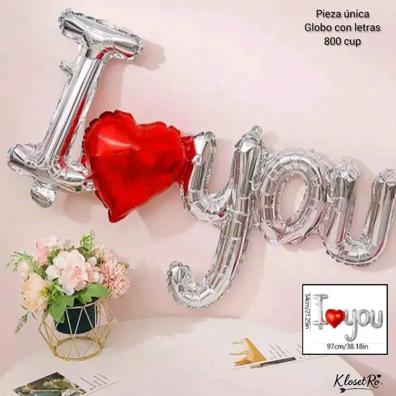 Globo metálico I ❤️ You 