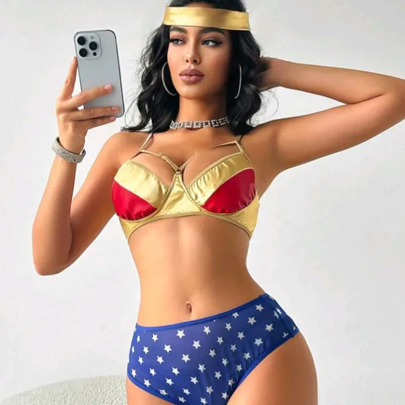 Conjunto de lencería mujer maravilla 