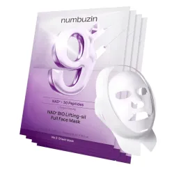 💜✨ Caja de 4 Mascarillas Numbuzin No.9 Mascarilla Lifting con NAD+ y 50 Péptido